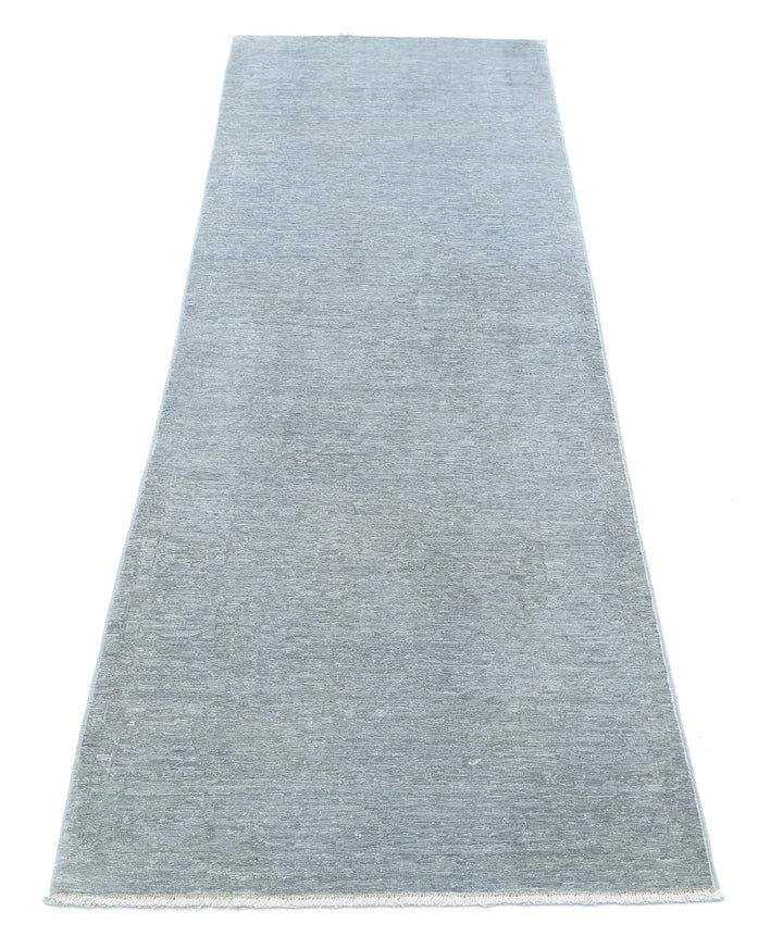Grey Afghan Overdye Rug 2' 3" x 8' 0" Hand-Knotted | No. AT11335