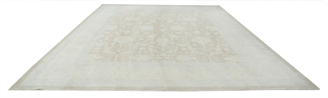 Ivory Afghan Serenity Rug 11' 9" x 14' 4" Hand-Knotted | No. AT11364