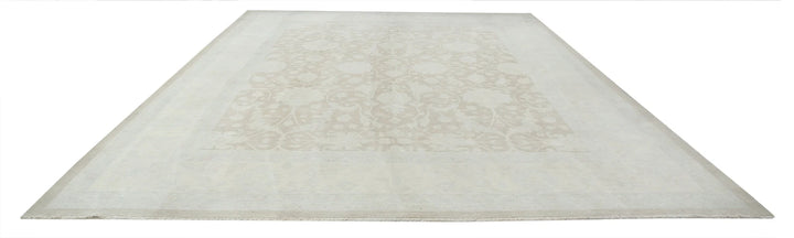 Ivory Afghan Serenity Rug 11' 9" x 14' 4" Hand-Knotted | No. AT11364