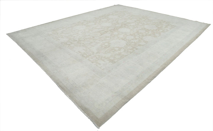 Ivory Afghan Serenity Rug 11' 9" x 14' 4" Hand-Knotted | No. AT11364