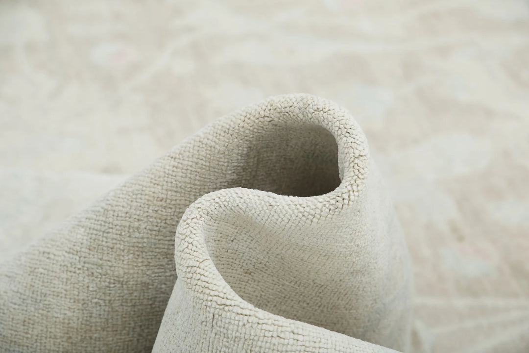 Ivory Afghan Serenity Rug 11' 9" x 14' 4" Hand-Knotted | No. AT11364