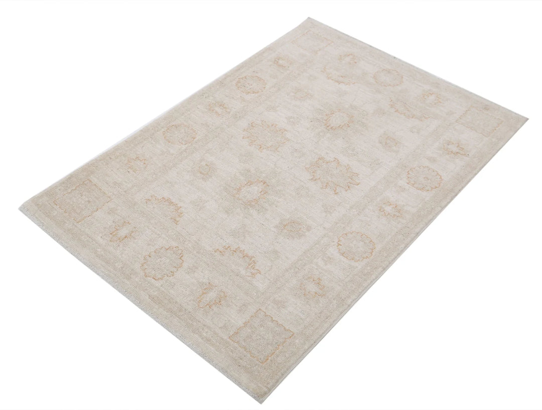Ivory Afghan Serenity Rug 2' 10" x 4' 1" Hand-Knotted | No. AT11375
