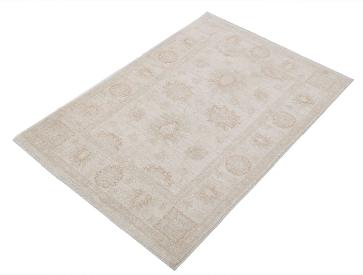 Ivory Afghan Serenity Rug 2' 10" x 4' 1" Hand-Knotted | No. AT11375