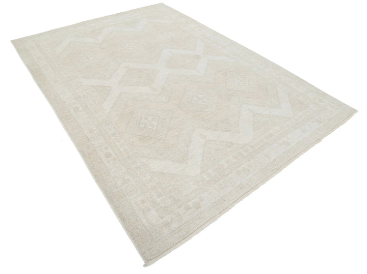 Afghan Oushak Rug 6' 2" x 8' 10" Hand-Knotted | No. AT11420