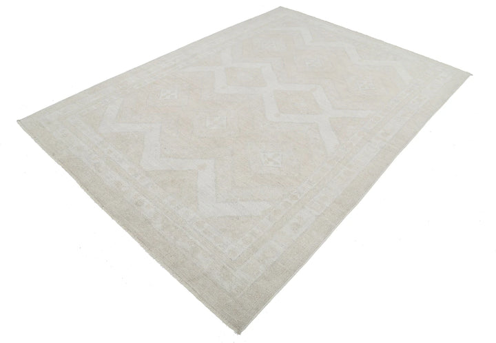Afghan Oushak Rug 6' 2" x 8' 10" Hand-Knotted | No. AT11420