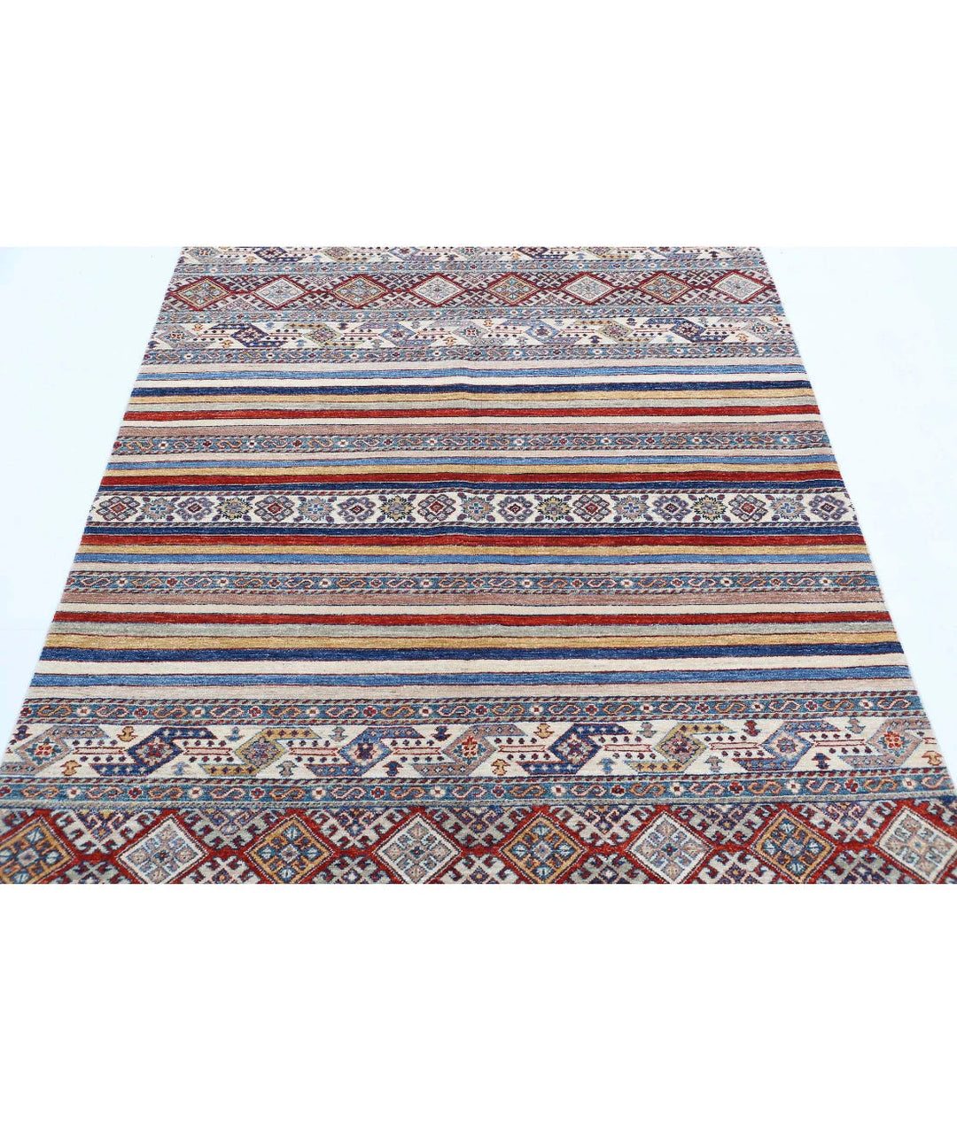 Afghan Oriental Rug 4' 10" x 6' 3" Hand-Knotted | No. AT114437