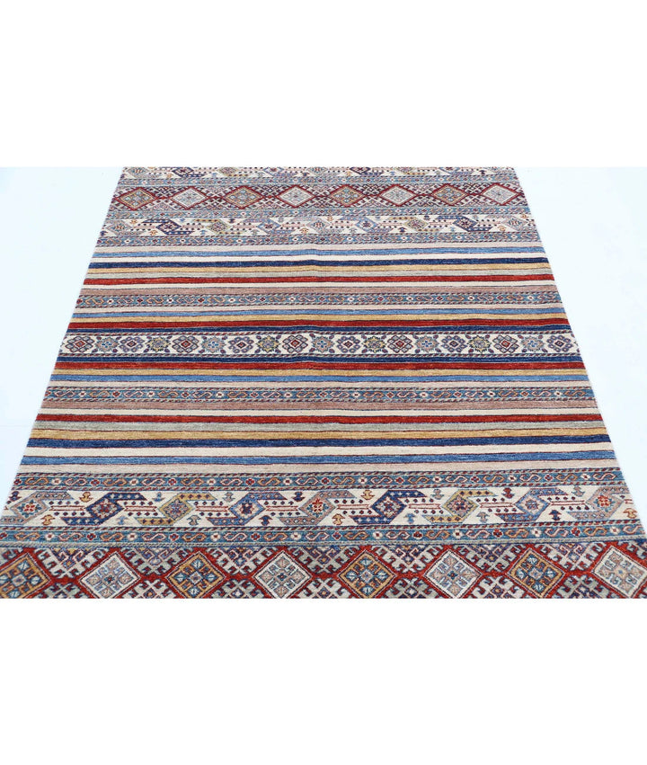 Afghan Oriental Rug 4' 10" x 6' 3" Hand-Knotted | No. AT114437