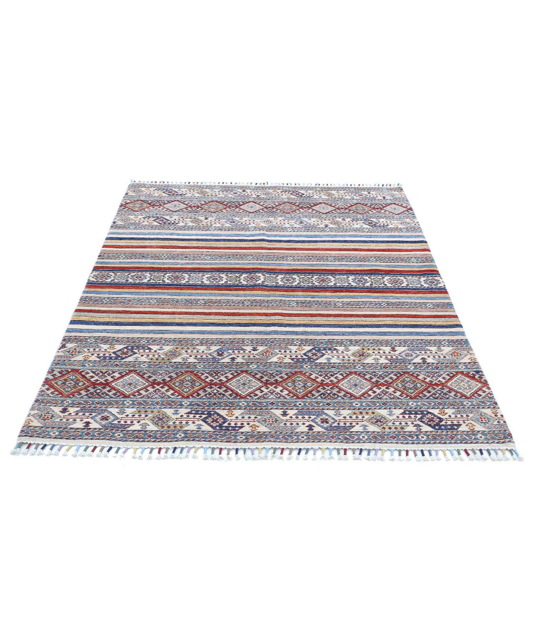 Afghan Oriental Rug 4' 10" x 6' 3" Hand-Knotted | No. AT114437