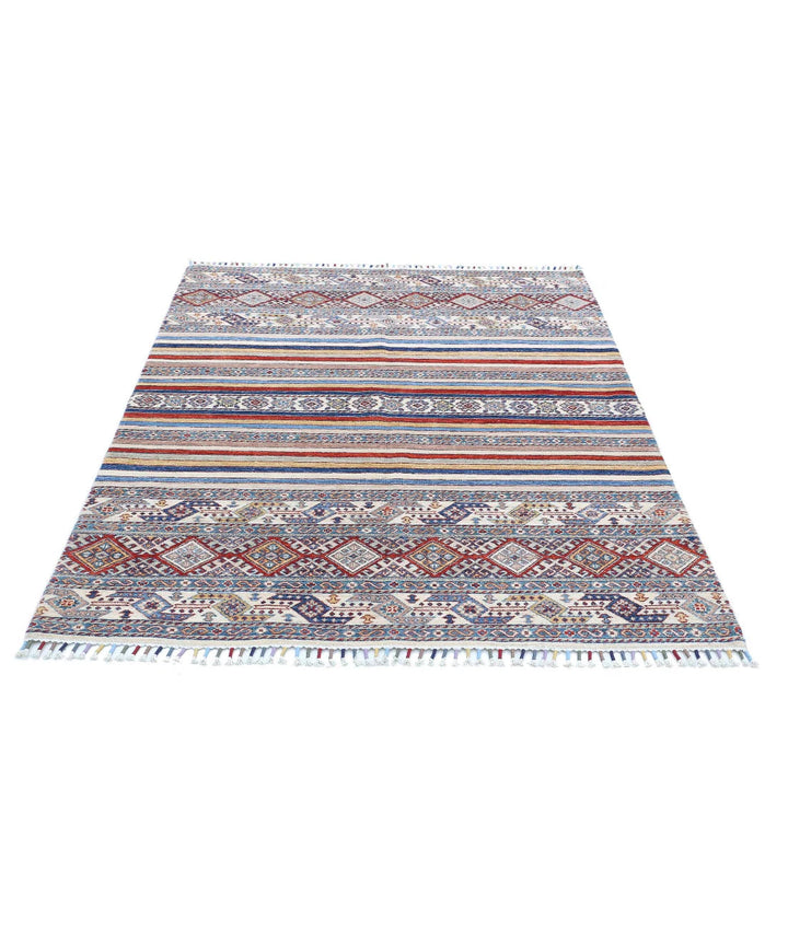 Afghan Oriental Rug 4' 10" x 6' 3" Hand-Knotted | No. AT114437