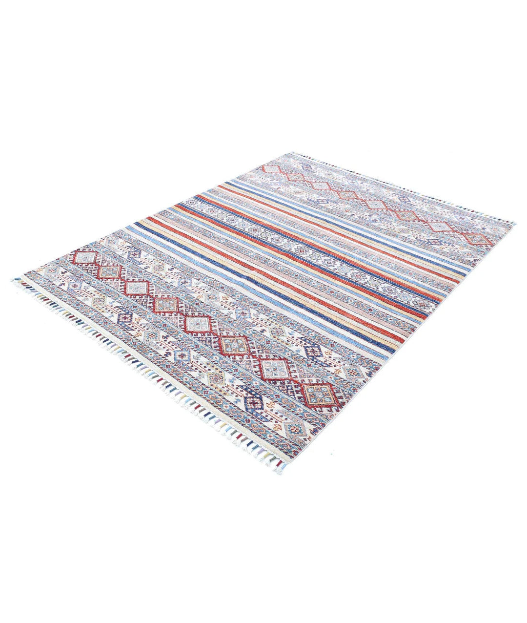 Afghan Oriental Rug 4' 10" x 6' 3" Hand-Knotted | No. AT114437