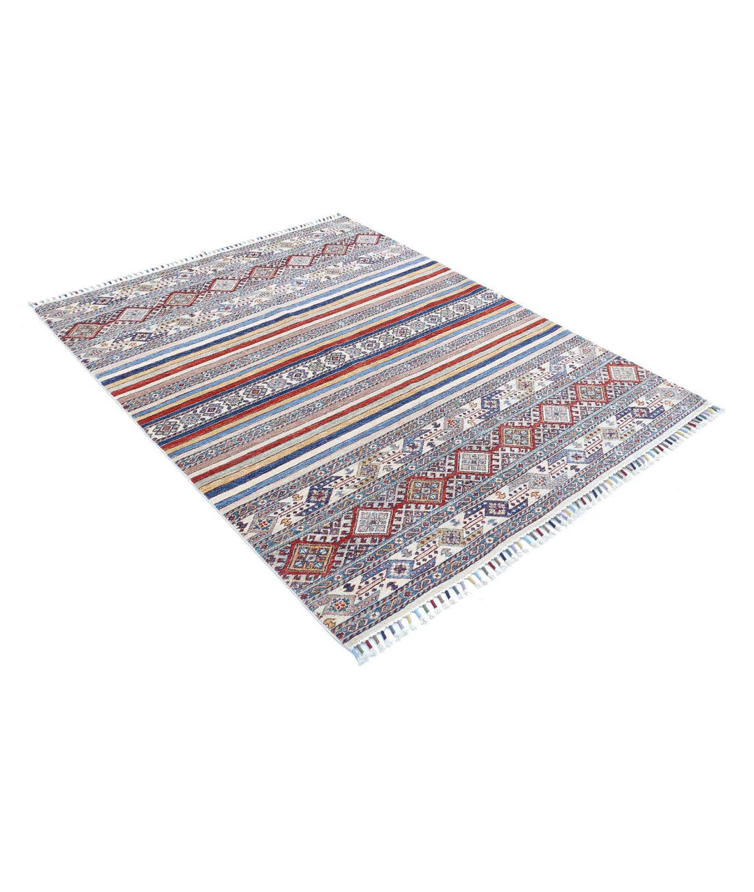 Afghan Oriental Rug 4' 10" x 6' 3" Hand-Knotted | No. AT114437