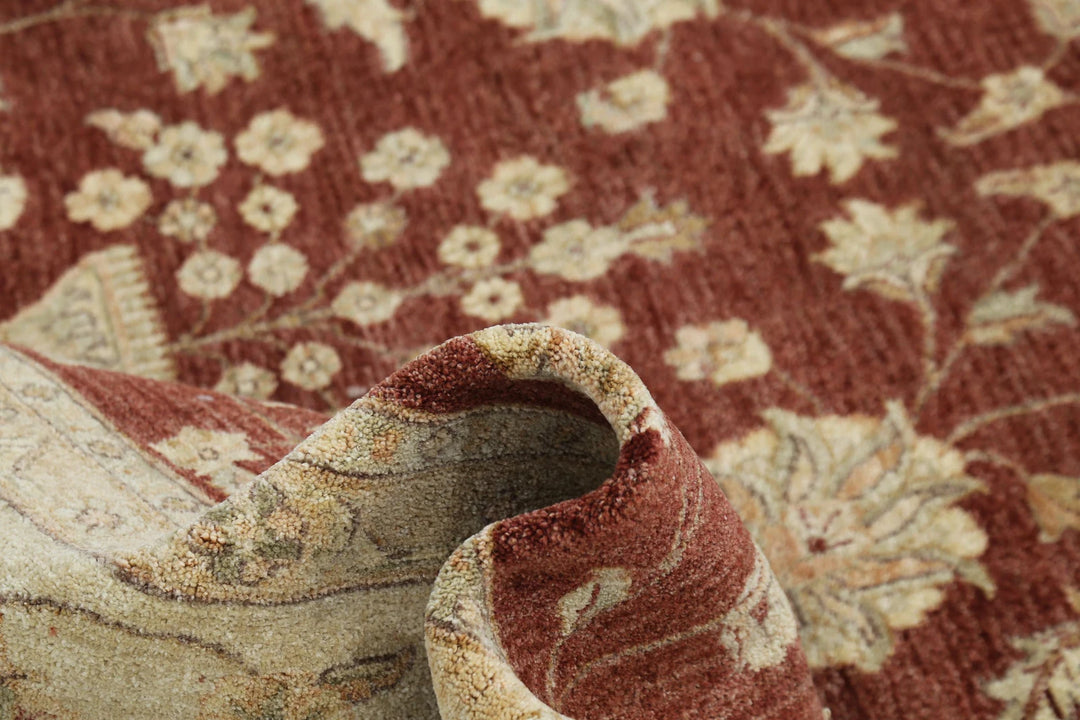 Rust Indian Ziegler Rug 9' 10" x 13' 9" Hand-Knotted | No. AT11464