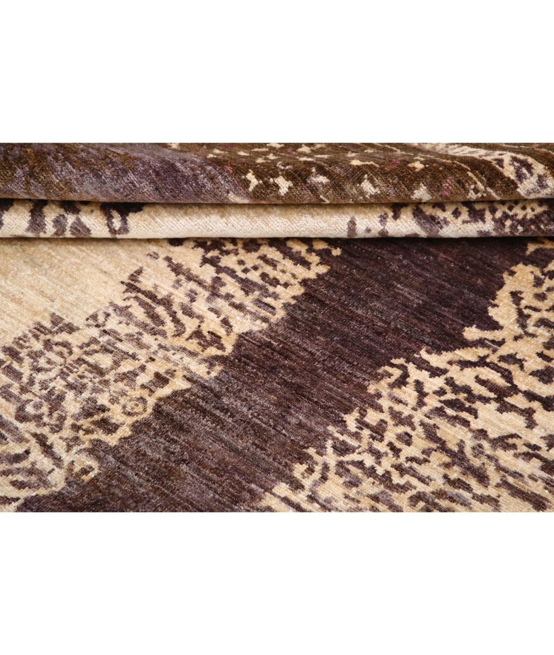 Beige Afghan Modcar Rug 6'7" x 8'0" Hand-Knotted | No. AT11547