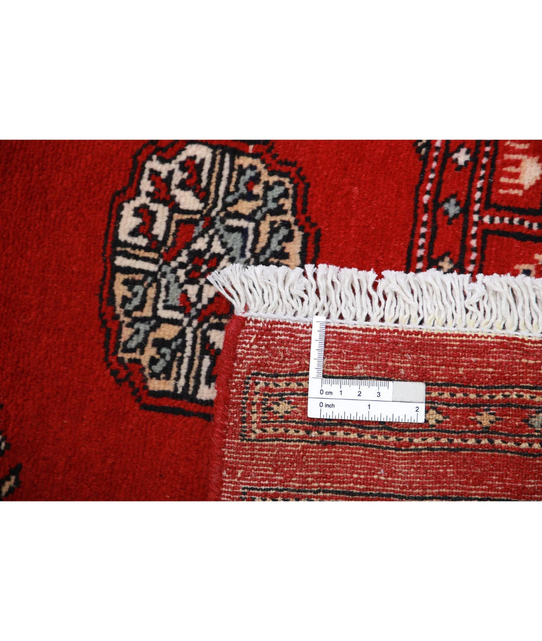 Red Black Pakistani Bokhara Rug 2' 6" x 4' 10" Hand-Knotted | No. AT11673