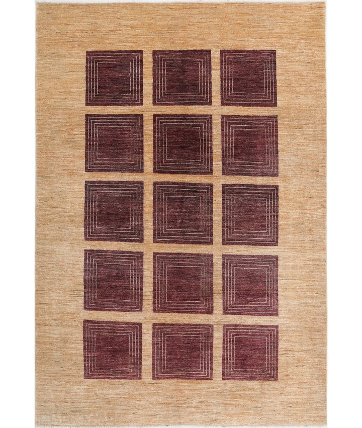 Afghan Modcar Rug 5' 1" x 7' 8" Hand-Knotted | No. AT11676