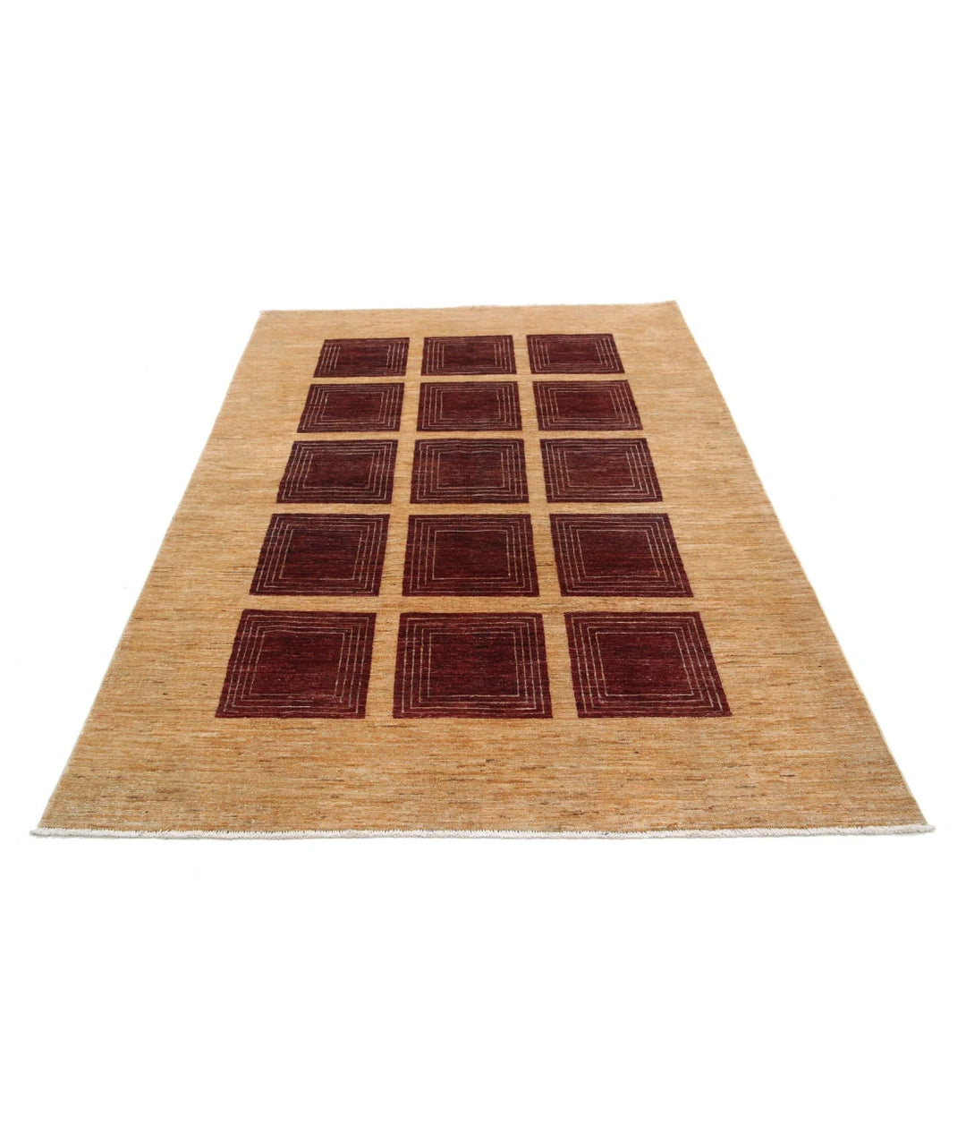 Afghan Modcar Rug 5' 1" x 7' 8" Hand-Knotted | No. AT11676