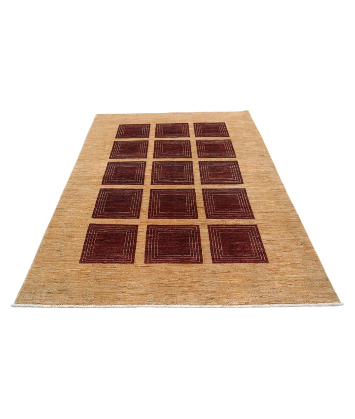 Afghan Modcar Rug 5' 1" x 7' 8" Hand-Knotted | No. AT11676