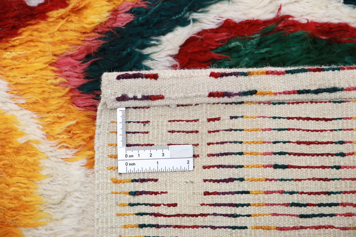 Ivory Moroccan Tribal Rug 3' 11" x 6' 0" Hand-Knotted | No. AT11690