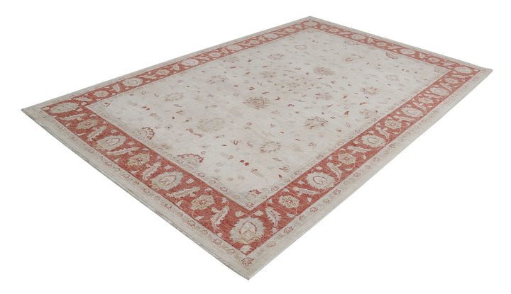 Afghan Ziegler Rug 6' 6" x 9' 7" Hand-Knotted | No. AT12035