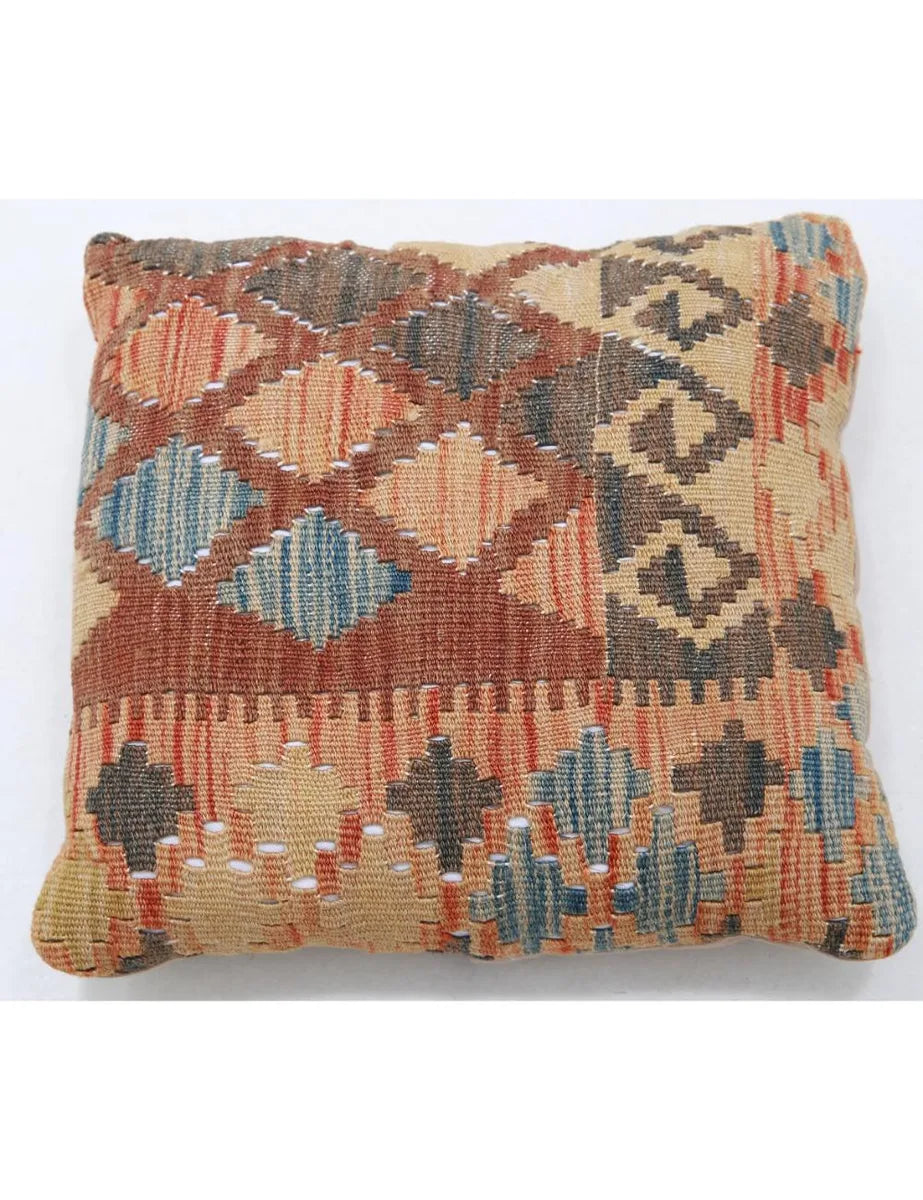 Hand Woven Tribal  Wool Pillow 1' 5" x 1' 5" - No. AT12082