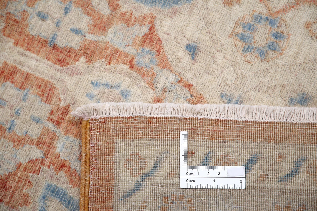 Rust Afghan Tabriz Rug 9' 1" x 12' 4" Hand-Knotted | No. AT12155