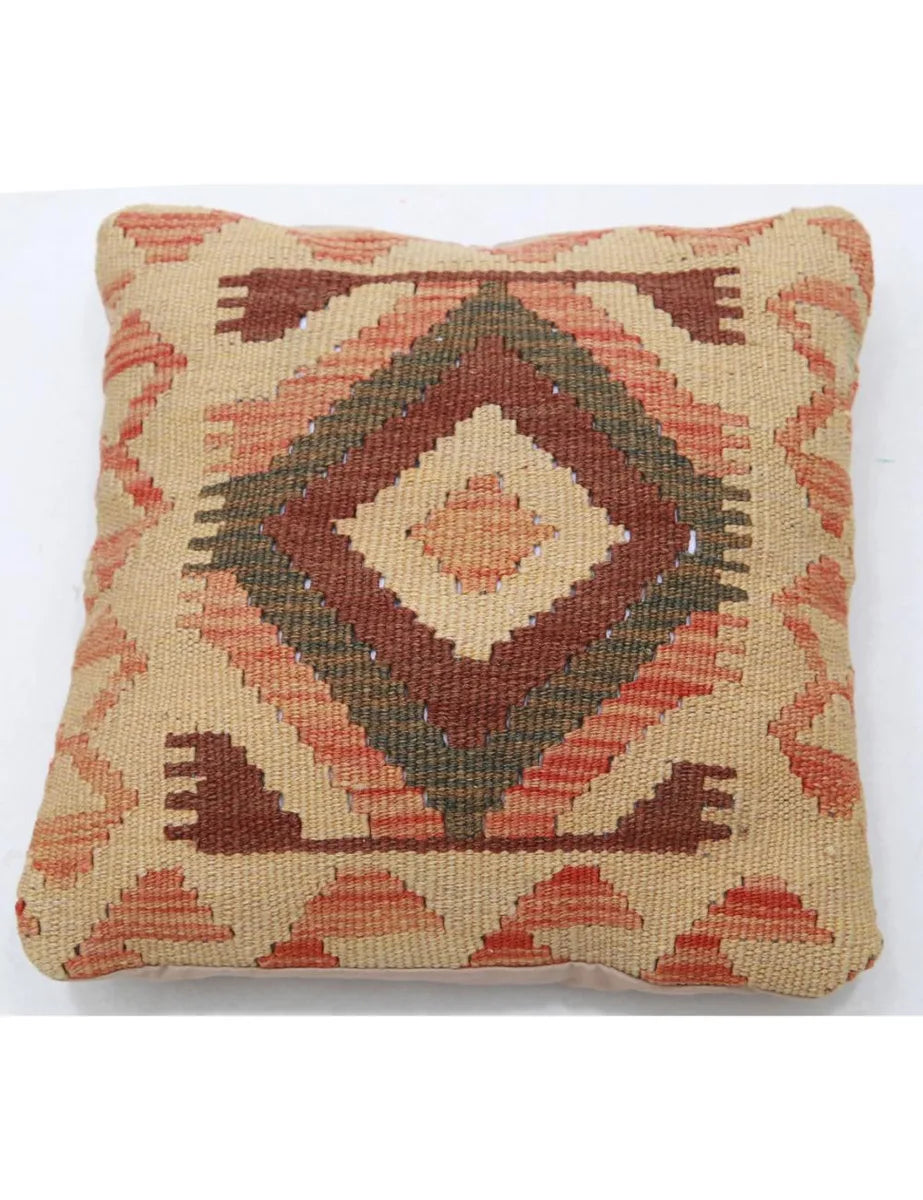Hand Woven Tribal  Wool Pillow 1' 5" x 1' 5" - No. AT12175