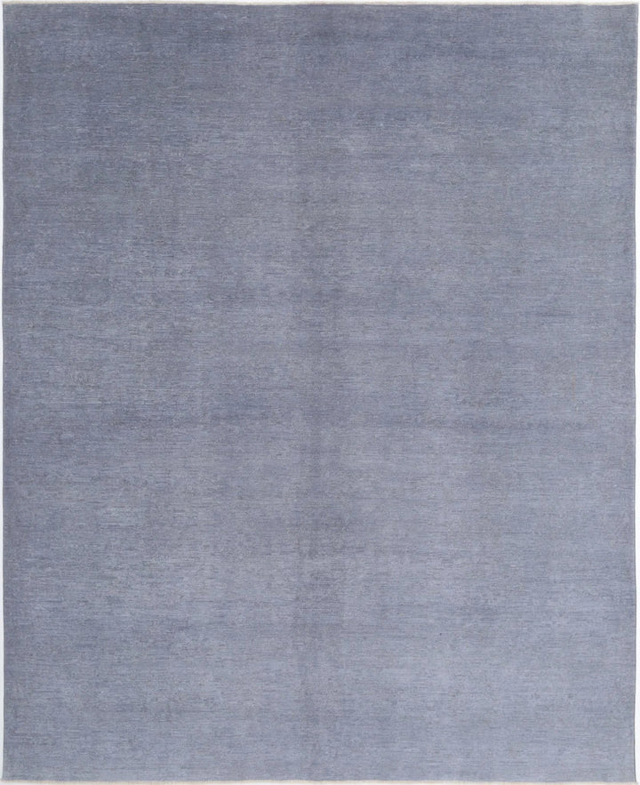 Grey Afghan Overdye Rug 7' 9" x 9' 7" Hand-Knotted | No. AT12176