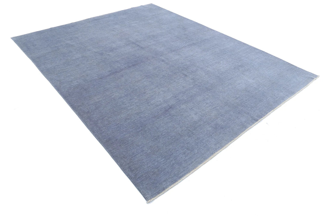 Grey Afghan Overdye Rug 7' 9" x 9' 7" Hand-Knotted | No. AT12176