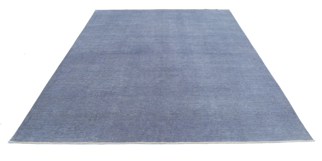 Grey Afghan Overdye Rug 7' 9" x 9' 7" Hand-Knotted | No. AT12176