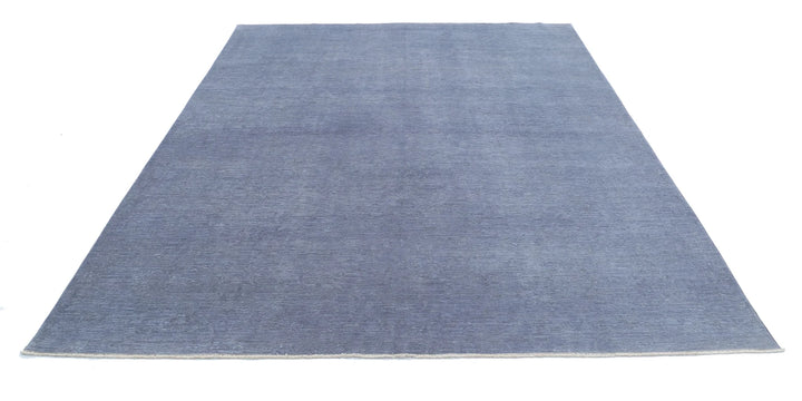 Grey Afghan Overdye Rug 7' 9" x 9' 7" Hand-Knotted | No. AT12176