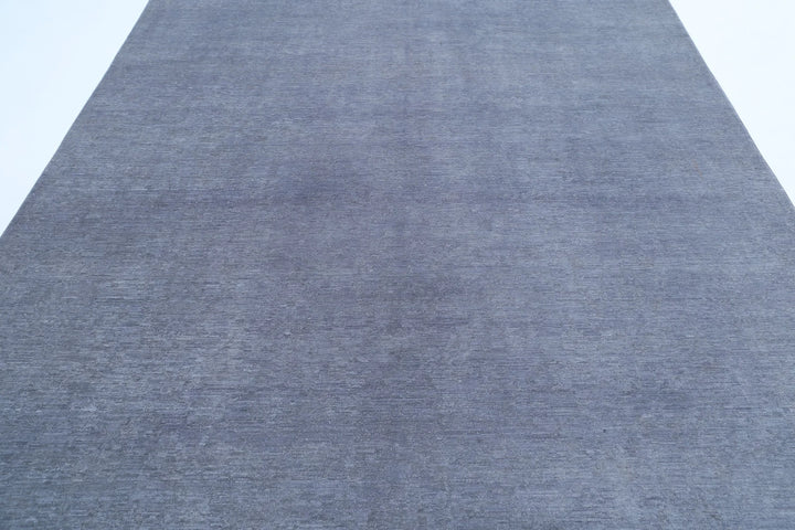 Grey Afghan Overdye Rug 7' 9" x 9' 7" Hand-Knotted | No. AT12176