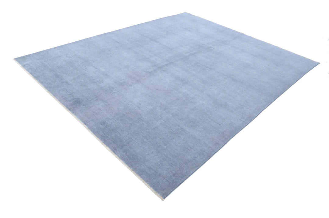 Grey Afghan Overdye Rug 7' 9" x 9' 7" Hand-Knotted | No. AT12176