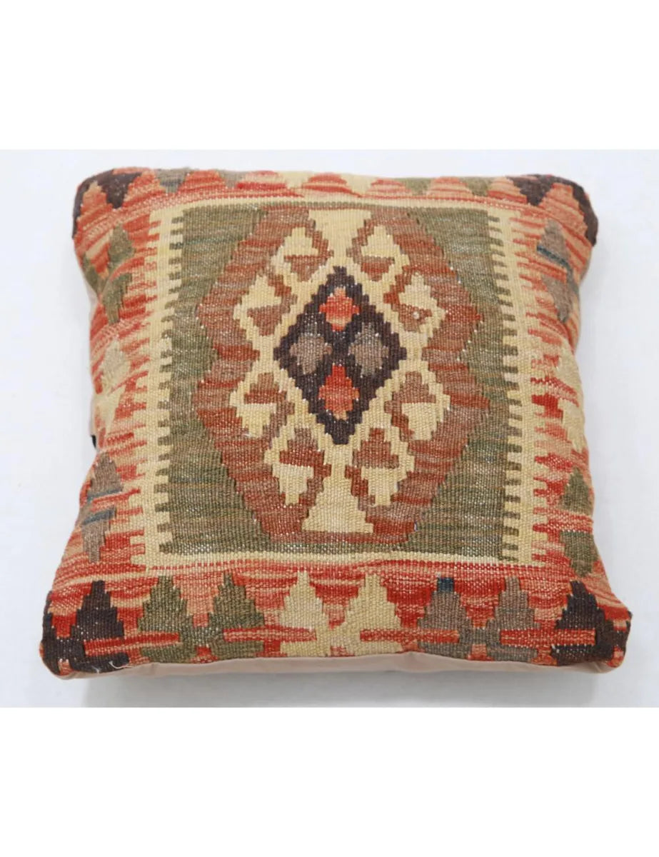 Afghan Tribal Pillow 1' 5" x 1' 5" Hand-Woven | No. AT12270