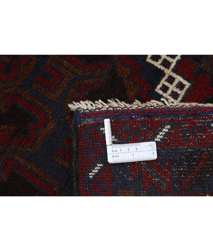 Red Afghan Tribal Rug 3' 1" x 5' 1" Hand-Knotted | No. AT12281
