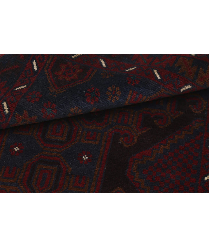 Red Afghan Tribal Rug 3' 1" x 5' 1" Hand-Knotted | No. AT12281
