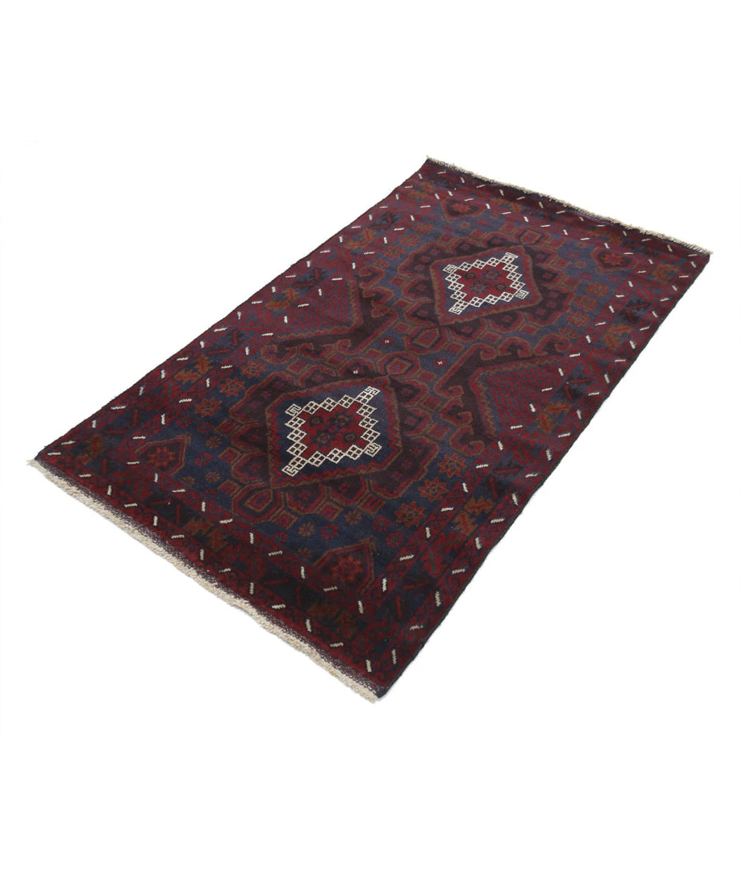 Red Afghan Tribal Rug 3' 1" x 5' 1" Hand-Knotted | No. AT12281