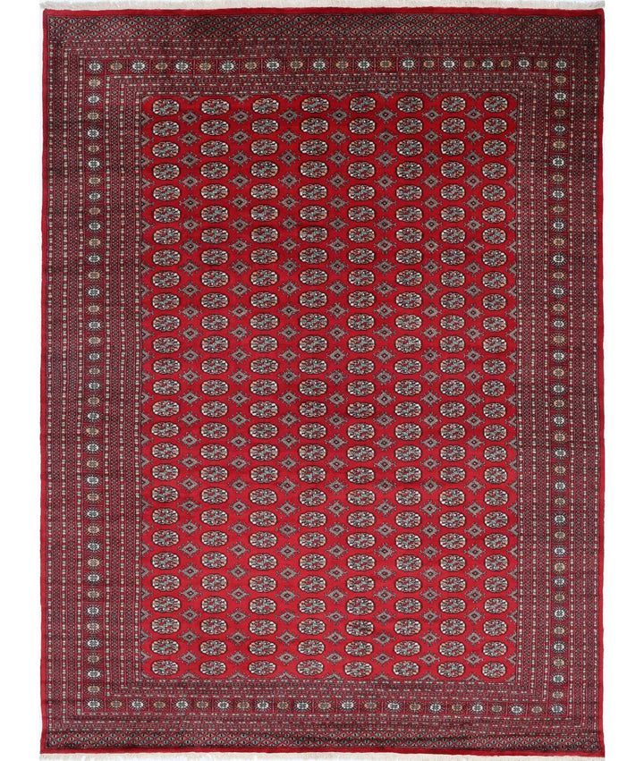 Red Pakistani Bokhara Rug 10' 2" x 13' 5" Hand-Knotted | No. AT12293