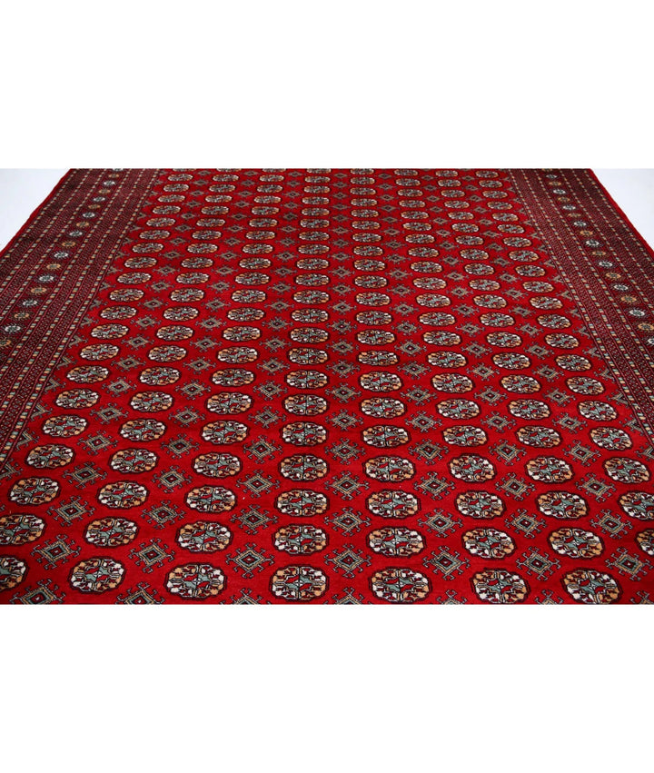 Red Pakistani Bokhara Rug 10' 2" x 13' 5" Hand-Knotted | No. AT12293