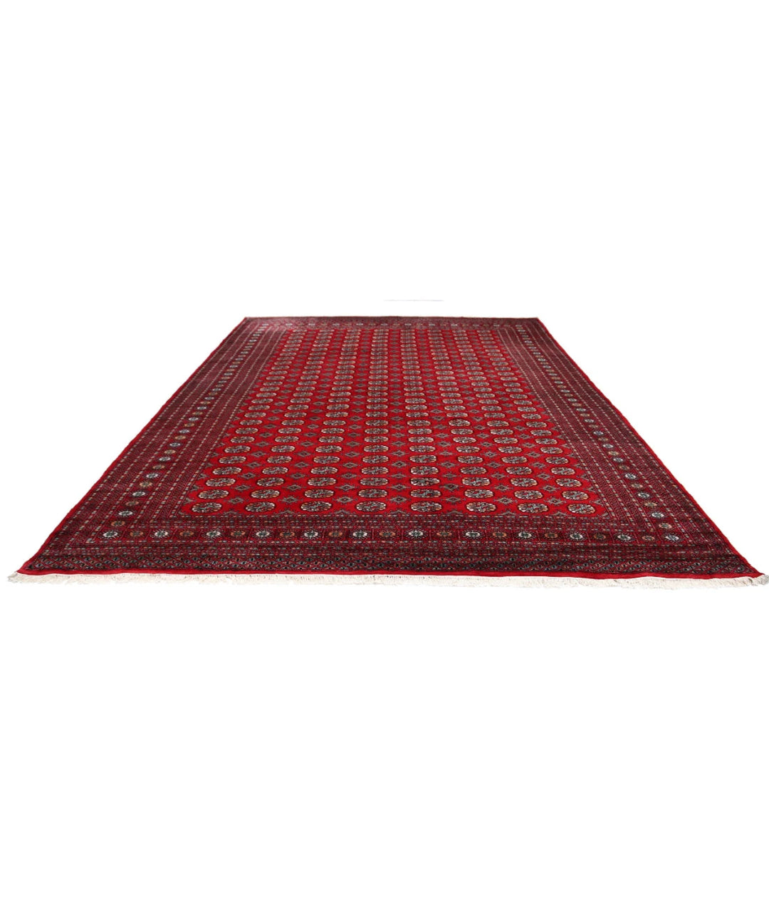 Red Pakistani Bokhara Rug 10' 2" x 13' 5" Hand-Knotted | No. AT12293