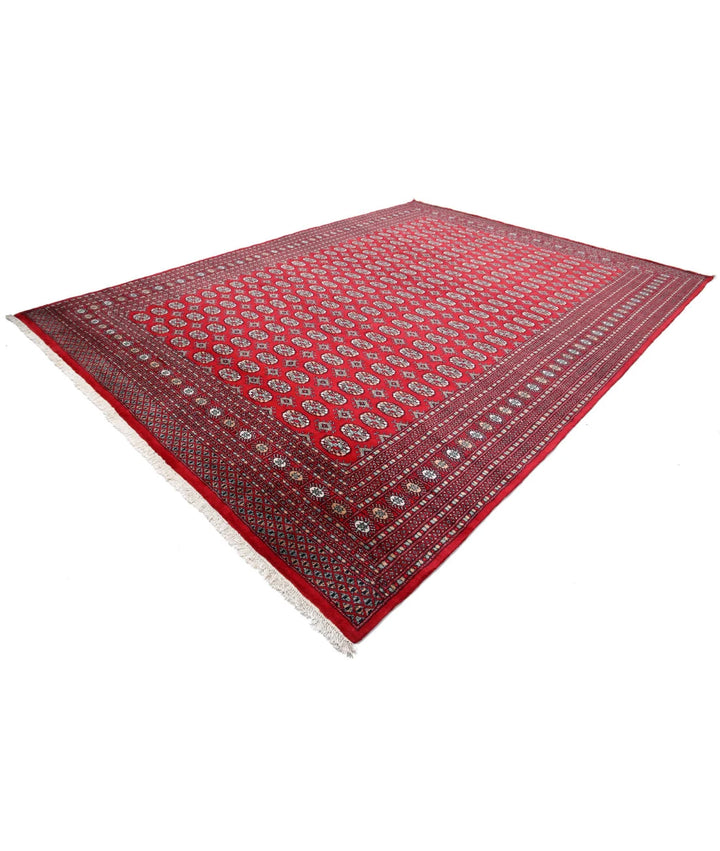 Red Pakistani Bokhara Rug 10' 2" x 13' 5" Hand-Knotted | No. AT12293
