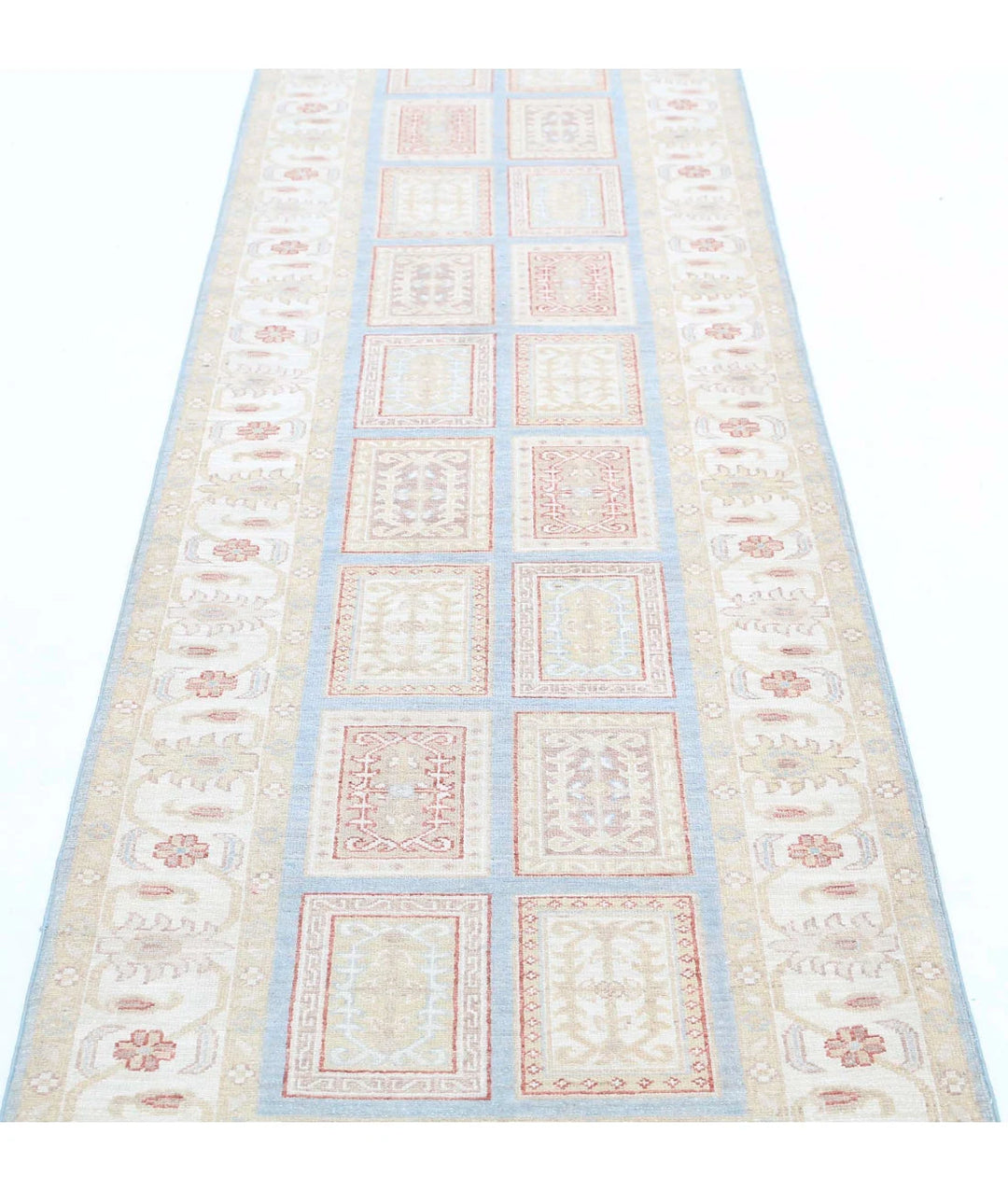 Afghan Bakhtiari Runner Rug 2' 8" x 9' 10" Hand-Knotted | No. AT12348