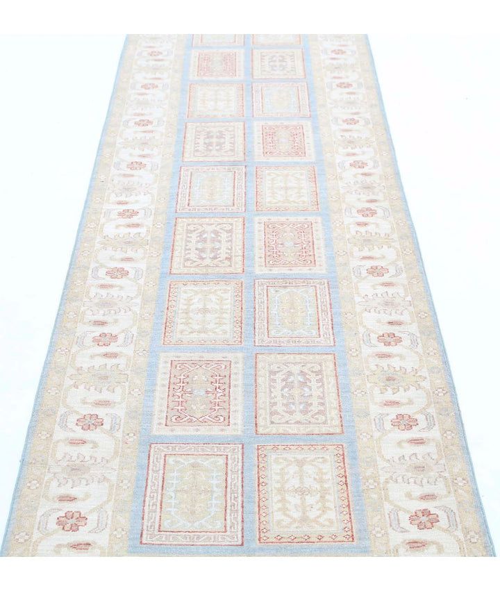 Afghan Bakhtiari Runner Rug 2' 8" x 9' 10" Hand-Knotted | No. AT12348