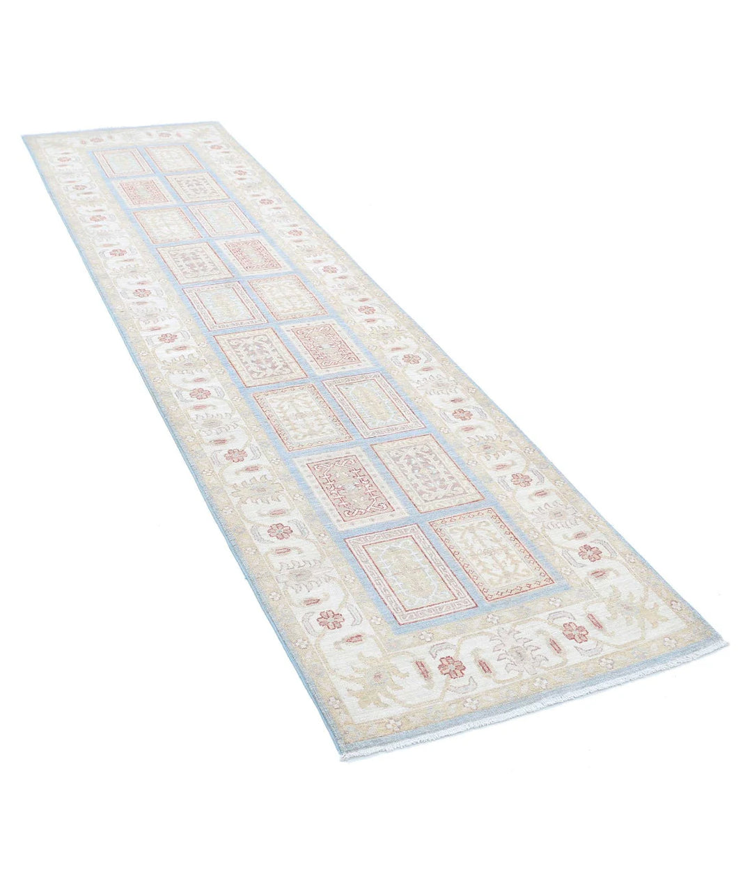 Afghan Bakhtiari Runner Rug 2' 8" x 9' 10" Hand-Knotted | No. AT12348