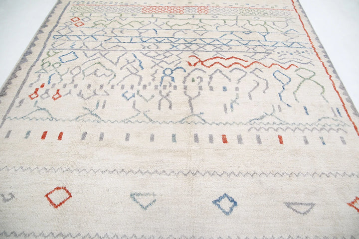 Moroccan Tribal Rug 8' 6" x 9' 9" Hand-Knotted | No. AT12357