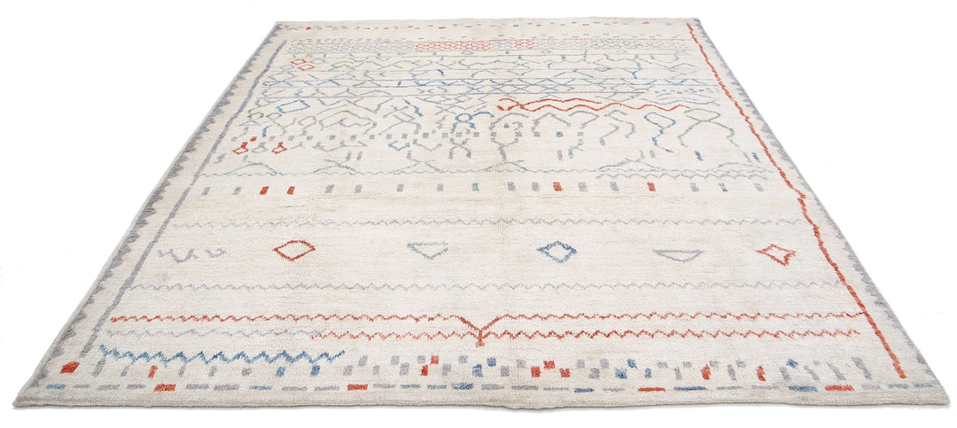 Moroccan Tribal Rug 8' 6" x 9' 9" Hand-Knotted | No. AT12357