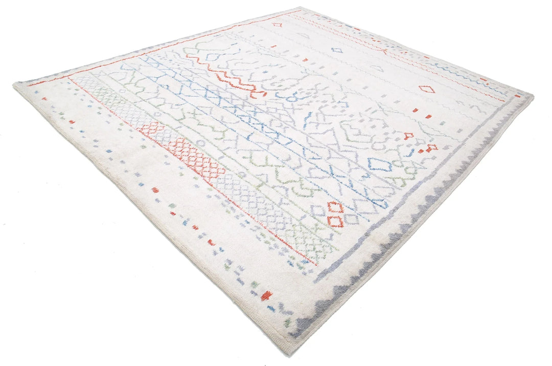 Moroccan Tribal Rug 8' 6" x 9' 9" Hand-Knotted | No. AT12357