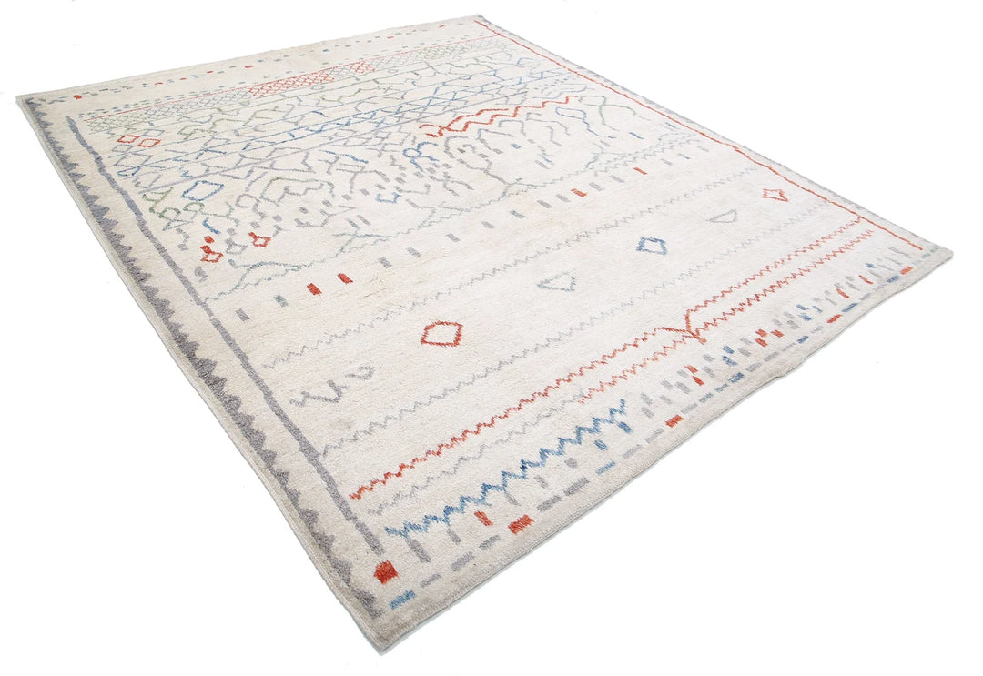 Moroccan Tribal Rug 8' 6" x 9' 9" Hand-Knotted | No. AT12357