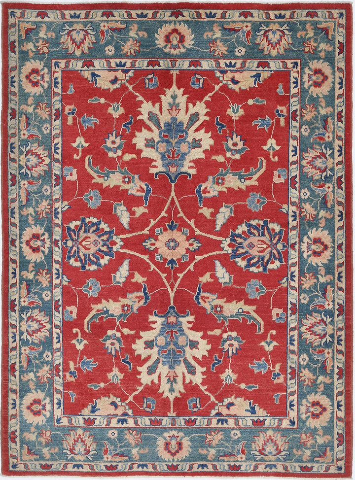 Afghan Ziegler Rug 4' 9" x 6' 6" Hand-Knotted | No. AT12361