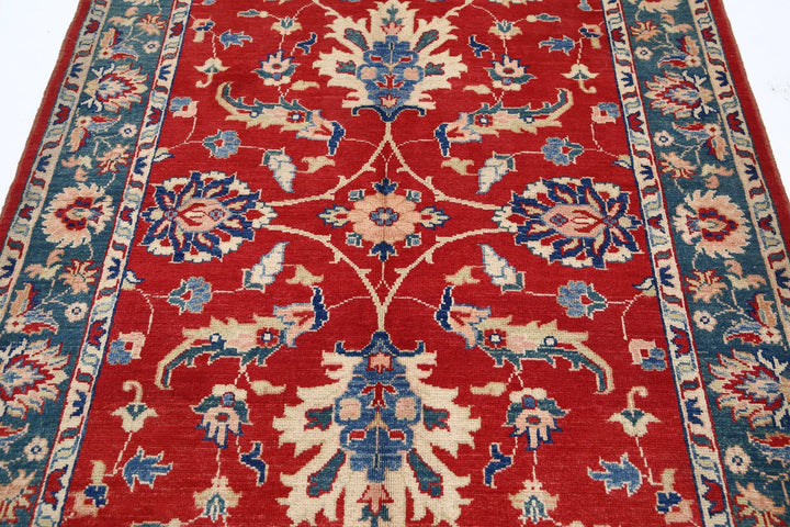 Afghan Ziegler Rug 4' 9" x 6' 6" Hand-Knotted | No. AT12361