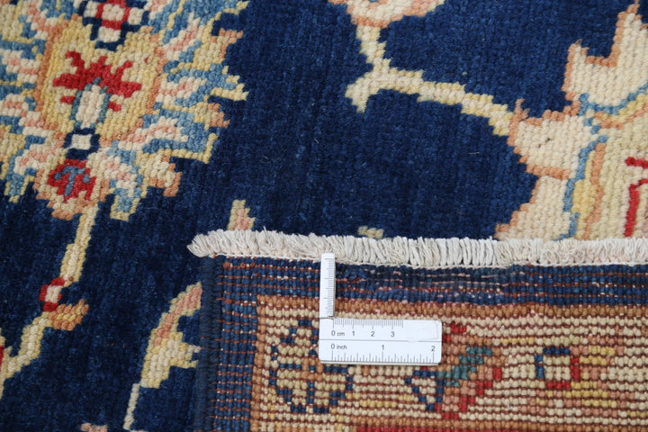 Blue Afghan Ziegler Rug 6' 1" x 8' 11" Hand-Knotted | No. AT12382